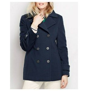 Lands’ End Lined Navy Peacoat